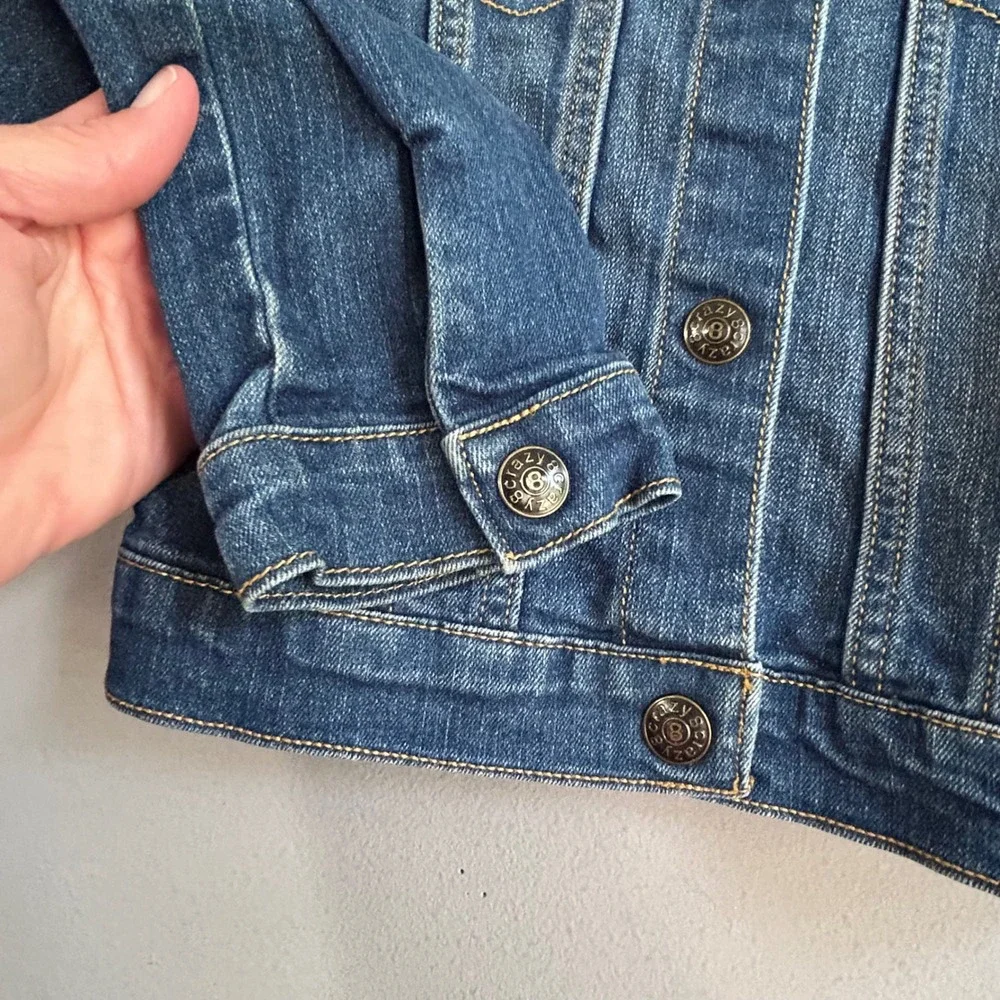 Crazy 8 Kids Medium Wash Denim Trucker Jacket Size M 7-8 Stretch Blue Coat